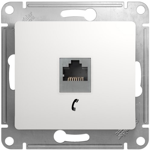 Розетка телефонная без рамки Systeme Electric Glossa 1-м. RJ11 белый картинка